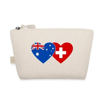 Australia Switzerland Flag Heart Flag - Organic Pouch - nature - Front