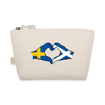 Sweden Scotland Hands Heart Shape - Organic Pouch - nature - Front