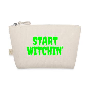 Vibrant Green Witching Start Phrase - Organic Pouch - nature - Front