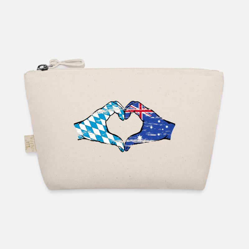 Bavière Australie Drapeau Mains Coeur Forme Utilisé Trousse biologique