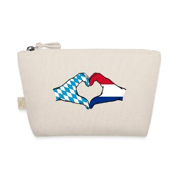 Bavaria Holland Flag Hands Heart Shape - Organic Pouch - nature - Front