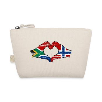 Afrique du Sud Norvège Drapeau Mains Coeur Forme Utilisé - Trousse biologique - nature - Devant