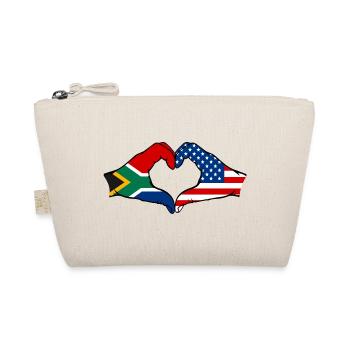 Afrique du Sud États-Unis drapeau mains forme de coeur - Trousse biologique - nature - Devant