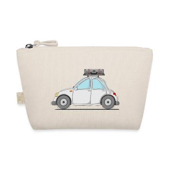 Voiture avec valise sur le toit en gris - Trousse biologique - nature - Devant