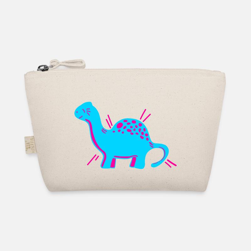 Dino Dinosaurier niedlich süß cartoon comic Pink - Bio-Täschchen - Natur