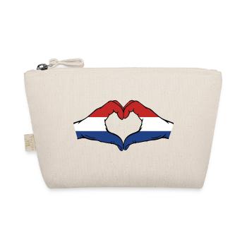 Holland Flag Hands Heart Shape - Organic Pouch - nature - Front