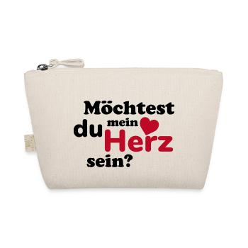Herzbotschaft, Möchtest du mein Herz sein? - Bio-Täschchen - Natur - Vorne