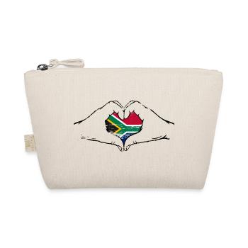 Drapeau de l’Afrique du Sud mains en forme de coeur utilisé - Trousse biologique - nature - Devant