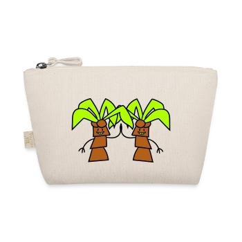 2 Funny Cute Palm Trees Greeting Comic Face Team - Organic Pouch - nature - Front
