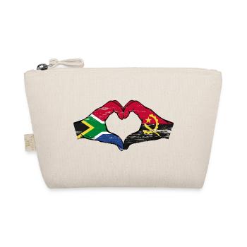 South Africa Angola flag hands heart shape used - Organic Pouch - nature - Front