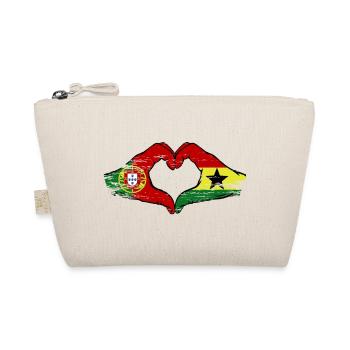 Portugal Ghana Flagge Herz - Bio-Täschchen - Natur - Vorne