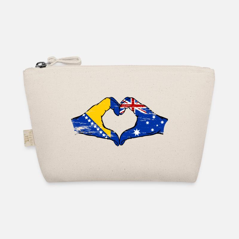 Bosnie Australie drapeau mains forme de coeur utilisé Trousse biologique