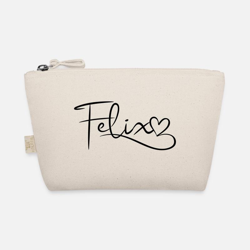 Felix, last name, first name, heart décor Organic Pouch