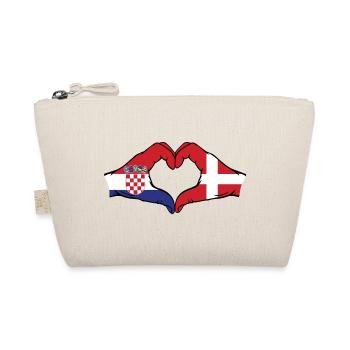 Croatie Danemark Drapeau Mains Coeur Forme - Trousse biologique - nature - Devant