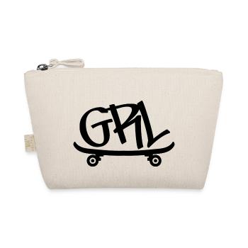 GRL SK8 skater girl skatergirl Mädchen Skateboard - Trousse biologique - nature - Devant