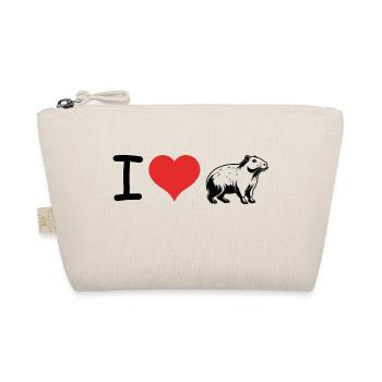 I love Capybara Quote - Pet Design - Bio-Täschchen - Natur - Vorne