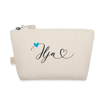 Ilja surname First name Calligraphy heart - Organic Pouch - nature - Front