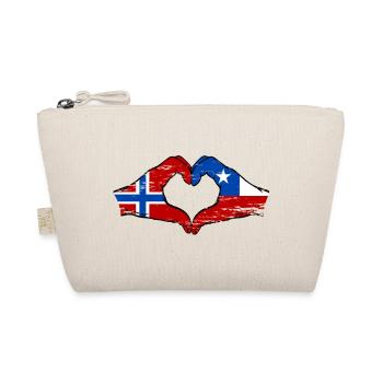 Norway Chile flag hands heart shape used - Organic Pouch - nature - Front