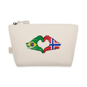 Brazil Norway Flag Hands Heart Shape Used - Organic Pouch - nature - Front