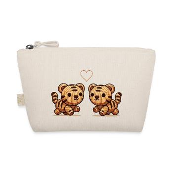 Wooden Tiger Couple Love - Organic Pouch - nature - Front