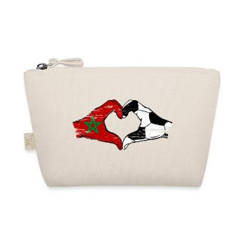 Morocco Football Flag Hands Heart Shape Used - Organic Pouch - nature - Front