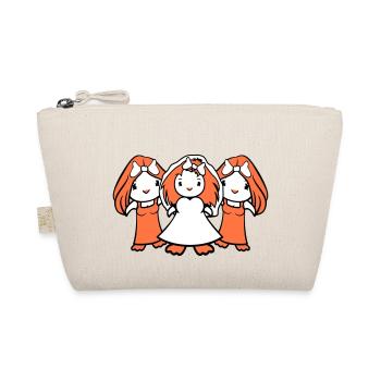 3 Birds Team Bride Girls Three Girlfriends Wedding - Organic Pouch - nature - Front