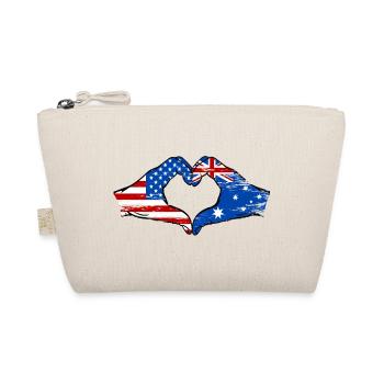 États-Unis Australie drapeau main forme coeur utilisé - Trousse biologique - nature - Devant