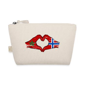 Maroc Norvège drapeau main coeur Utilisé - Trousse biologique - nature - Devant