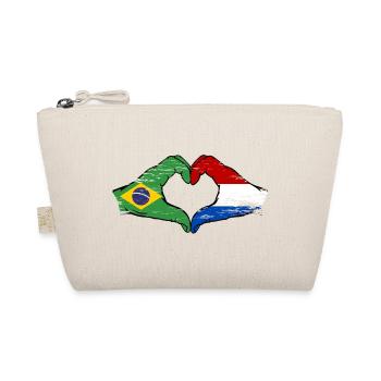 Brésil Hollande drapeau main coeur utilisé - Trousse biologique - nature - Devant