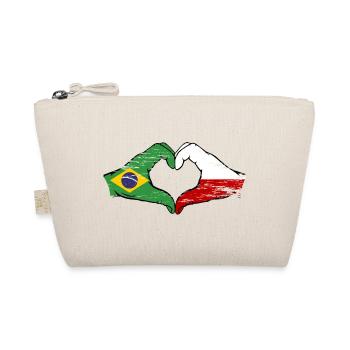 Brasilien Polen Flagge Haende Herzform used - Bio-Täschchen - Natur - Vorne