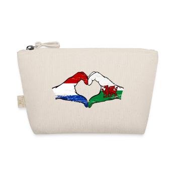 Holland Wales flag hands heart shape used - Organic Pouch - nature - Front