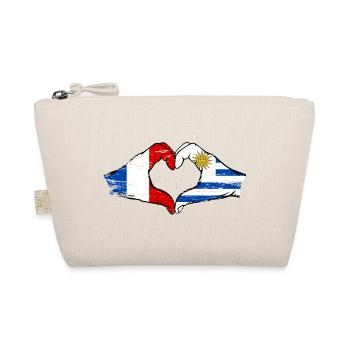 France Uruguay Drapeau Mains Coeur Utilisé - Trousse biologique - nature - Devant