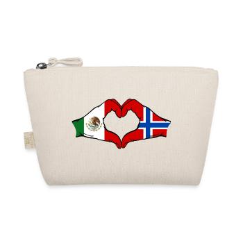 Mexico Norway flag hands heart shape - Organic Pouch - nature - Front