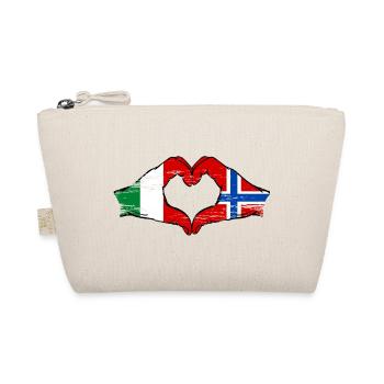 Drapeau de l'Italie et de la Norvège en forme de cœur - Trousse biologique - nature - Devant
