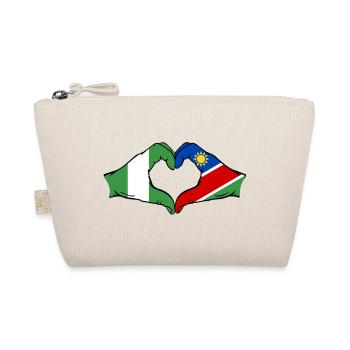Nigeria Namibia Flag Hands Heart Shape - Organic Pouch - nature - Front