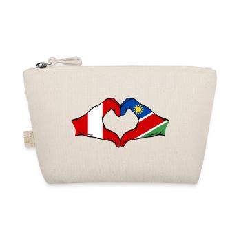 Peru Namibia Flagge Herz - Bio-Täschchen - Natur - Vorne