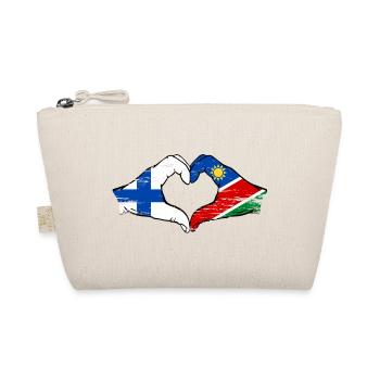 Finnland_Namibia_Flagge_Haende_Herzform_used - Bio-Täschchen - Natur - Vorne