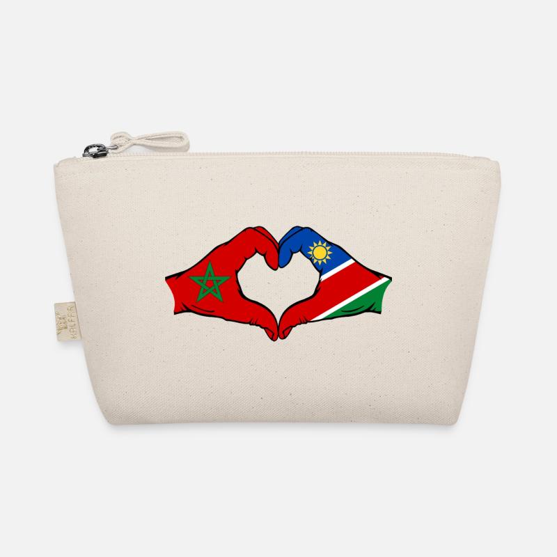 Morocco Namibia Flag Hands Heart Shape Organic Pouch