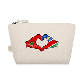 Marokko Namibia Flagge Hände Herzform - Bio-Täschchen - Natur - Vorne