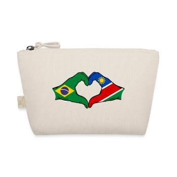 Brasilien Palästina Flagge Hände Herzform - Bio-Täschchen - Natur - Vorne