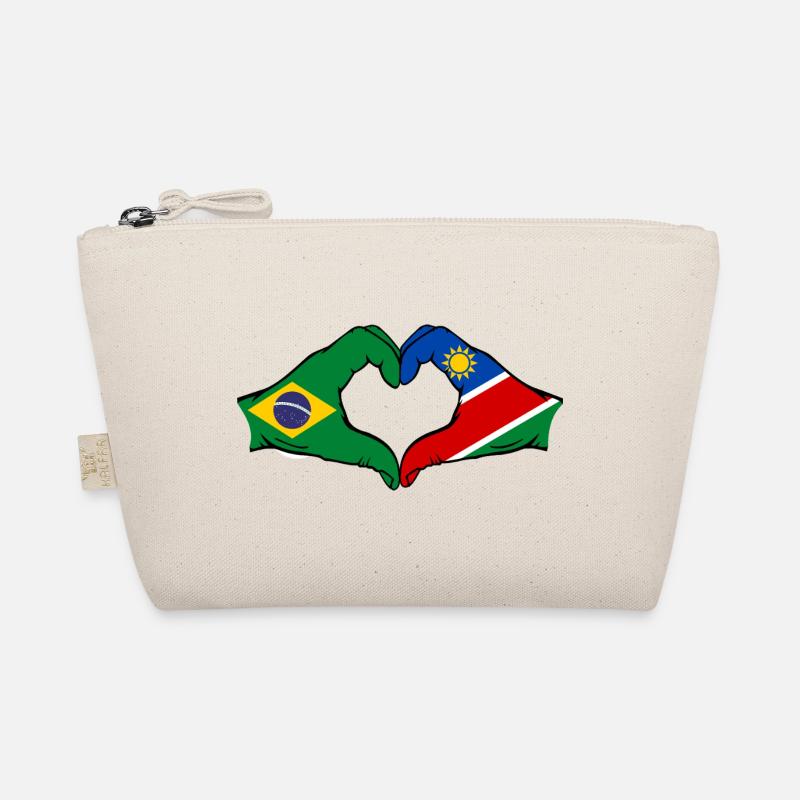 Brasilien Palästina Flagge Hände Herzform Bio-Täschchen