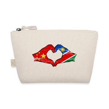 China Namibia Flag Hands Heart Shape - Organic Pouch - nature - Front