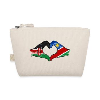 Kenya Namibia Flag Hands Heart Shape used - Organic Pouch - nature - Front