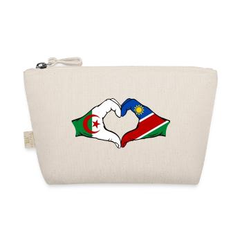 Drapeau de l'Algérie et de la Namibie, mains en forme de cœur - Trousse biologique - nature - Devant