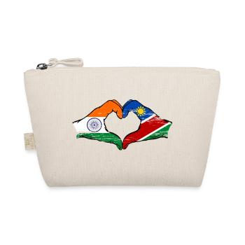 Drapeau de l'Inde et de la Namibie, mains en forme de cœur utilisées - Trousse biologique - nature - Devant