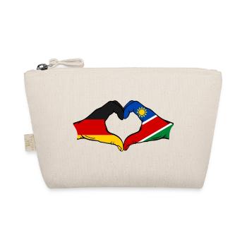Germany Namibia Flag Hands Heart Shape - Organic Pouch - nature - Front