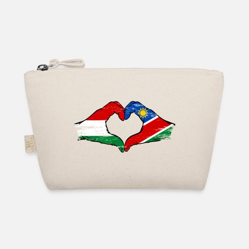 Hungary Namibia flag hands heart used Organic Pouch