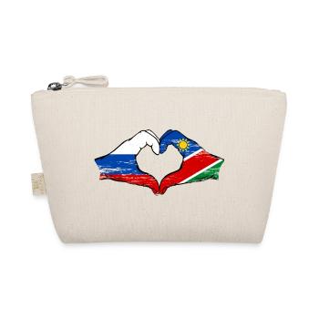 Russland Namibia Flagge Hände Herzform - Bio-Täschchen - Natur - Vorne