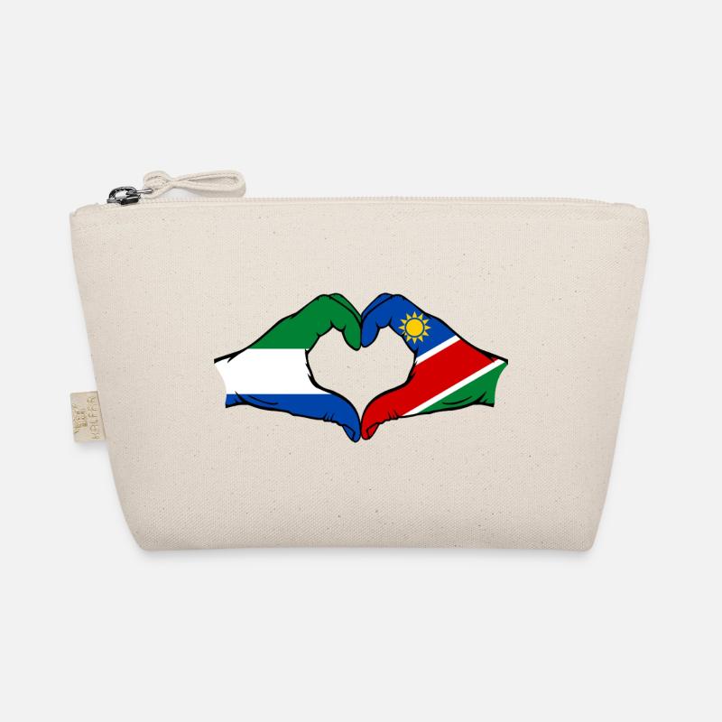 Sierra Leone Namibia Flag Hands Heart Organic Pouch