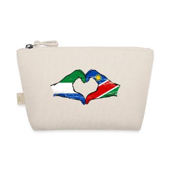 Sierra_Leone_Namibia_Flagge_Haende_Herzform_use - Bio-Täschchen - Natur - Vorne
